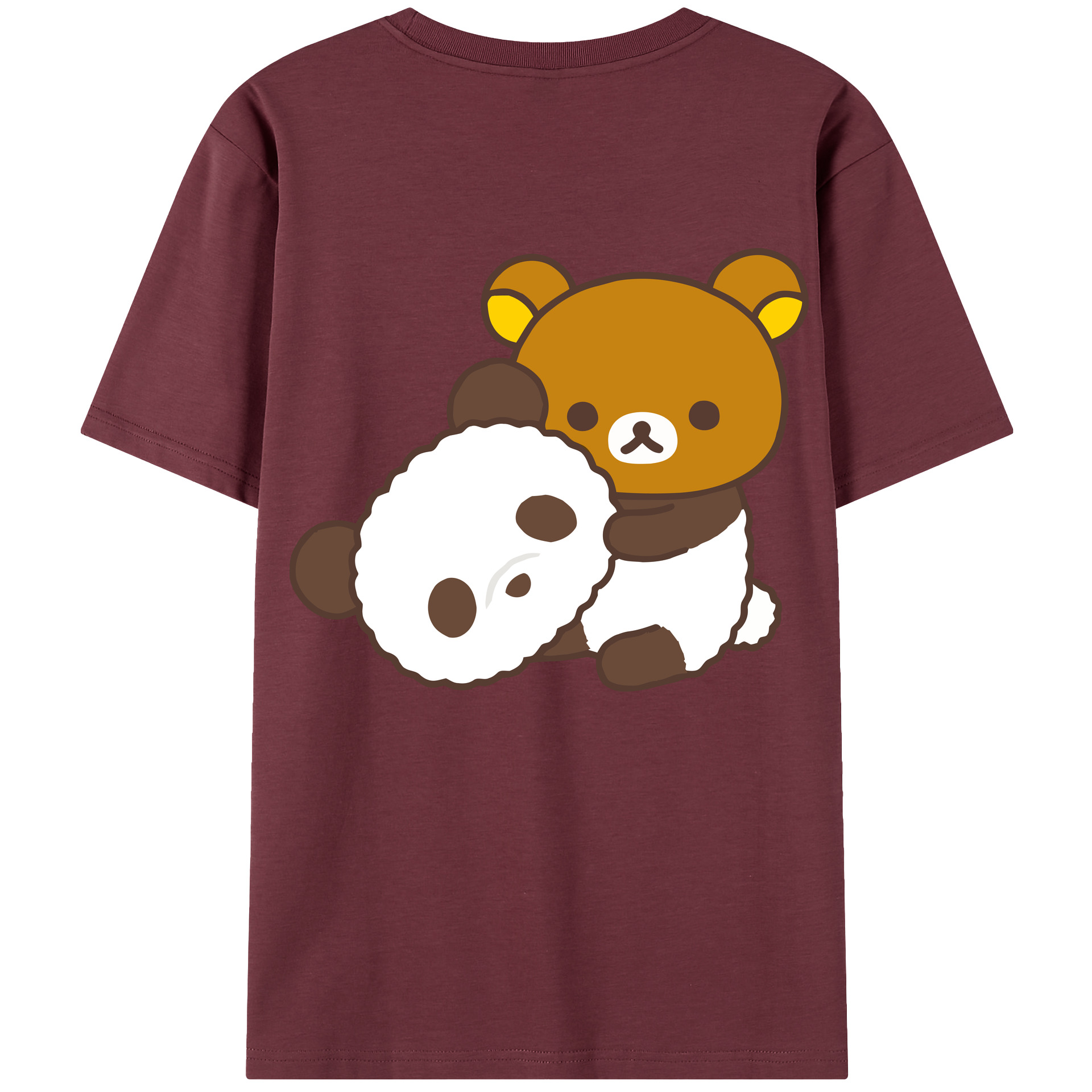 （画像用） リラックマ リラックマ キイロイトリ Rilakkuma Korilakkuma Kiiroitori 綿100％半袖Tシャツ（背面プリント）